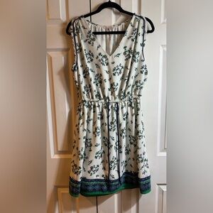 Skies Are Blue White Floral Midi Dress